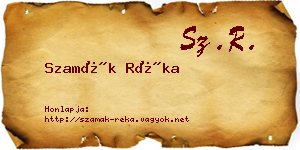 Szamák Réka névjegykártya